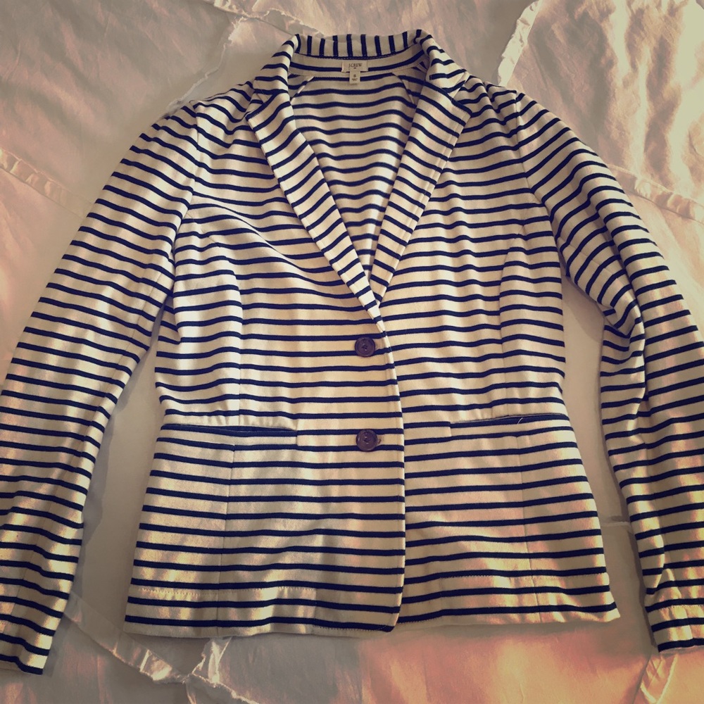 Jcrew Striped Sweater Blazer